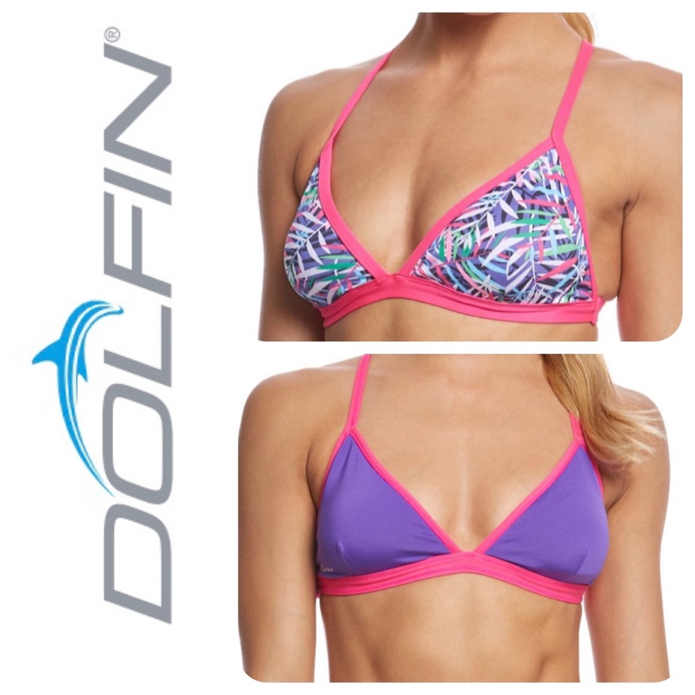 Dolfin Swimwear Reversible Bikini Top, NWT